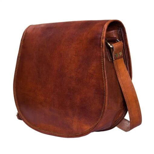 Rustic Saddle Brown Purse Vintage Leather crossbody handbag
