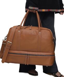 women leather duffle bag