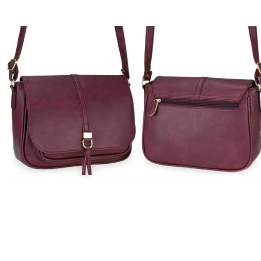 maroon leather crossbody handbag for women