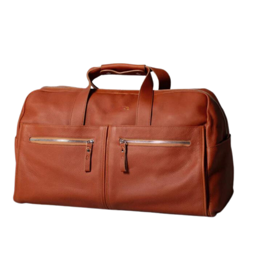 Chestnut Leather Weekender Bag