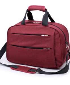 red small duffle bag