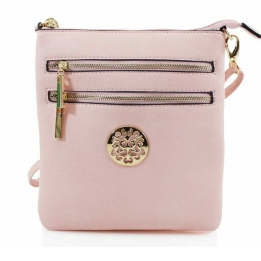 light pink crossbody messenger bag