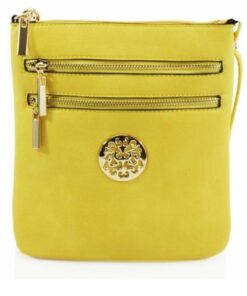Yellow crossbody messenger bag